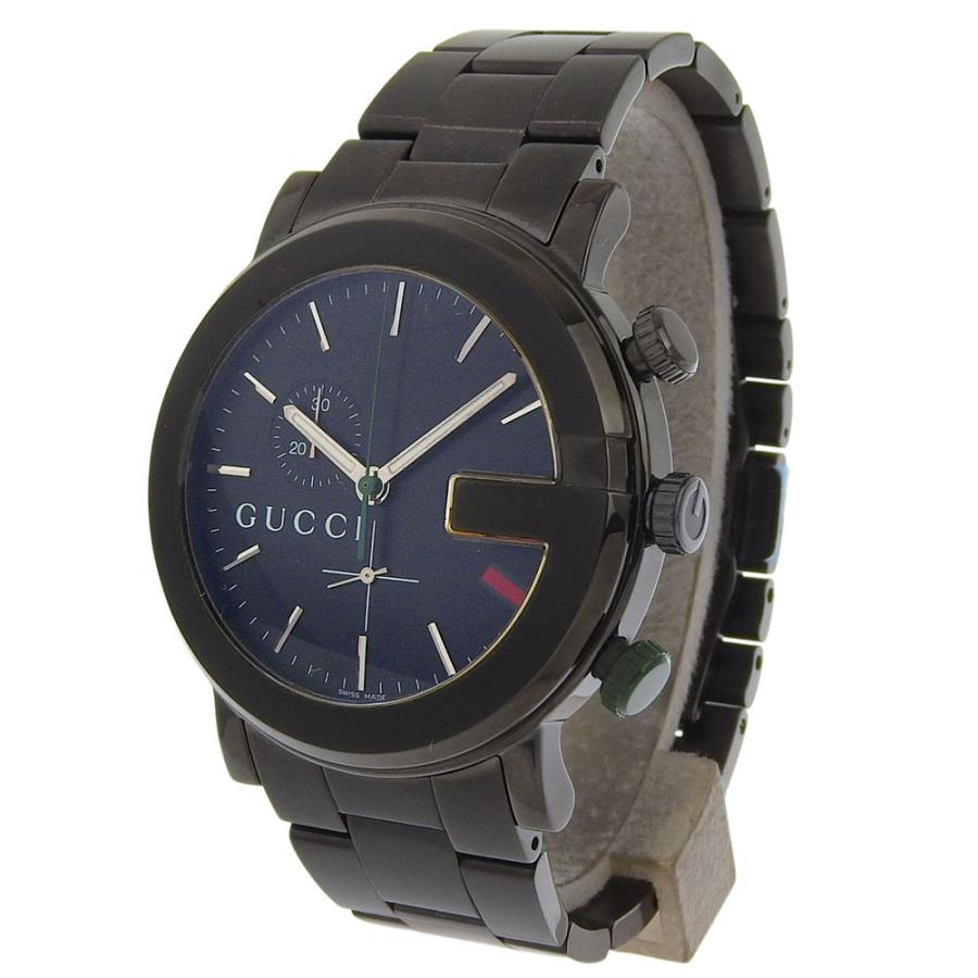 GUCCI（グッチ） Gクロノ 101M 腕時計 SS ブラック クオーツ クロノ