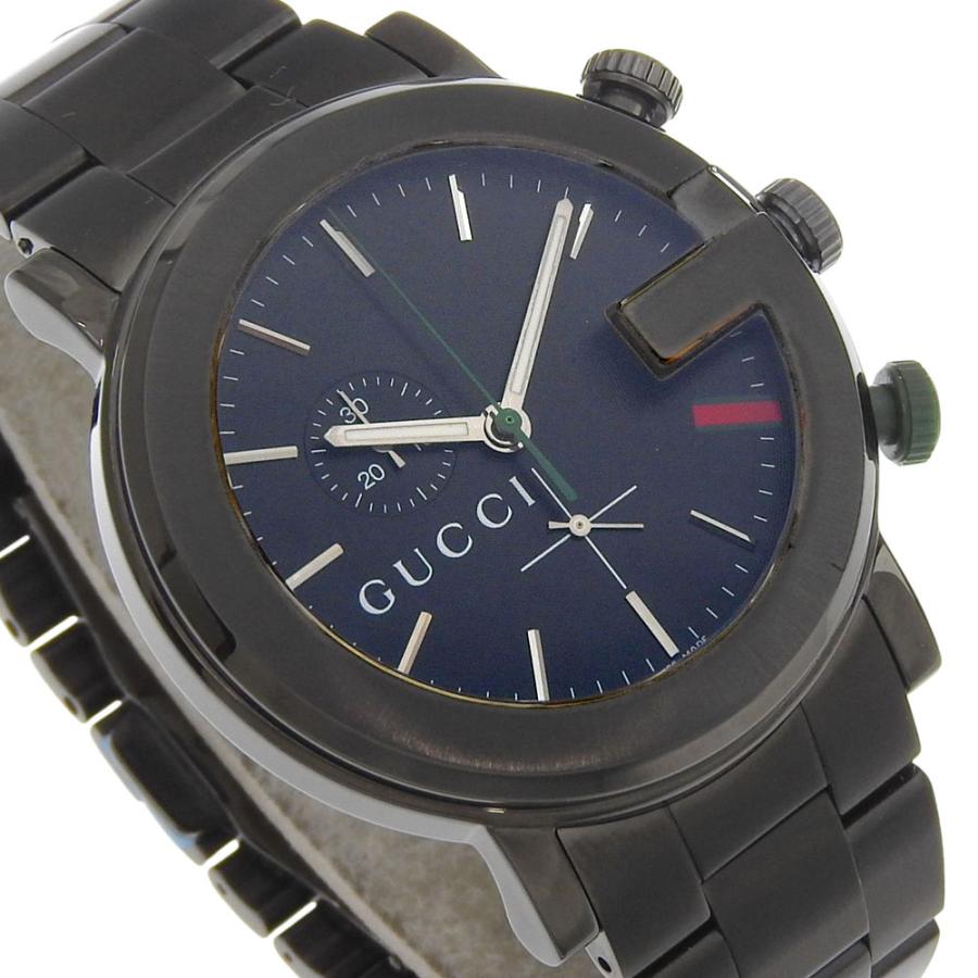 GUCCI（グッチ） Gクロノ 101M 腕時計 SS ブラック クオーツ クロノ