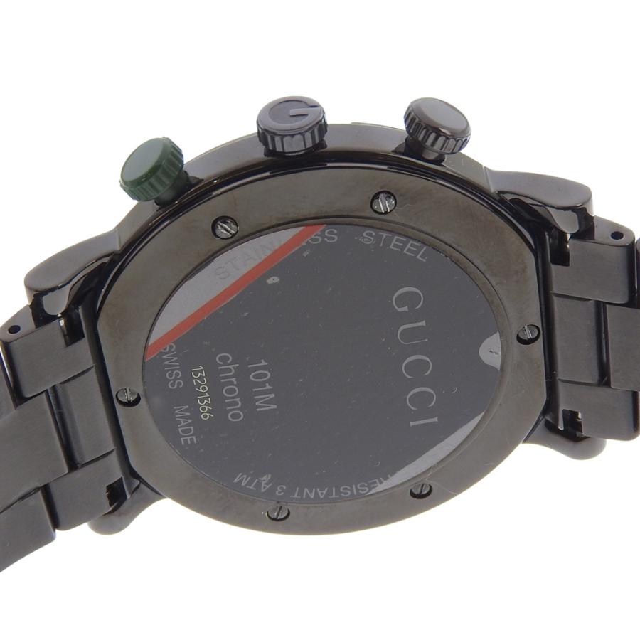 GUCCI（グッチ） Gクロノ 101M 腕時計 SS ブラック クオーツ クロノ