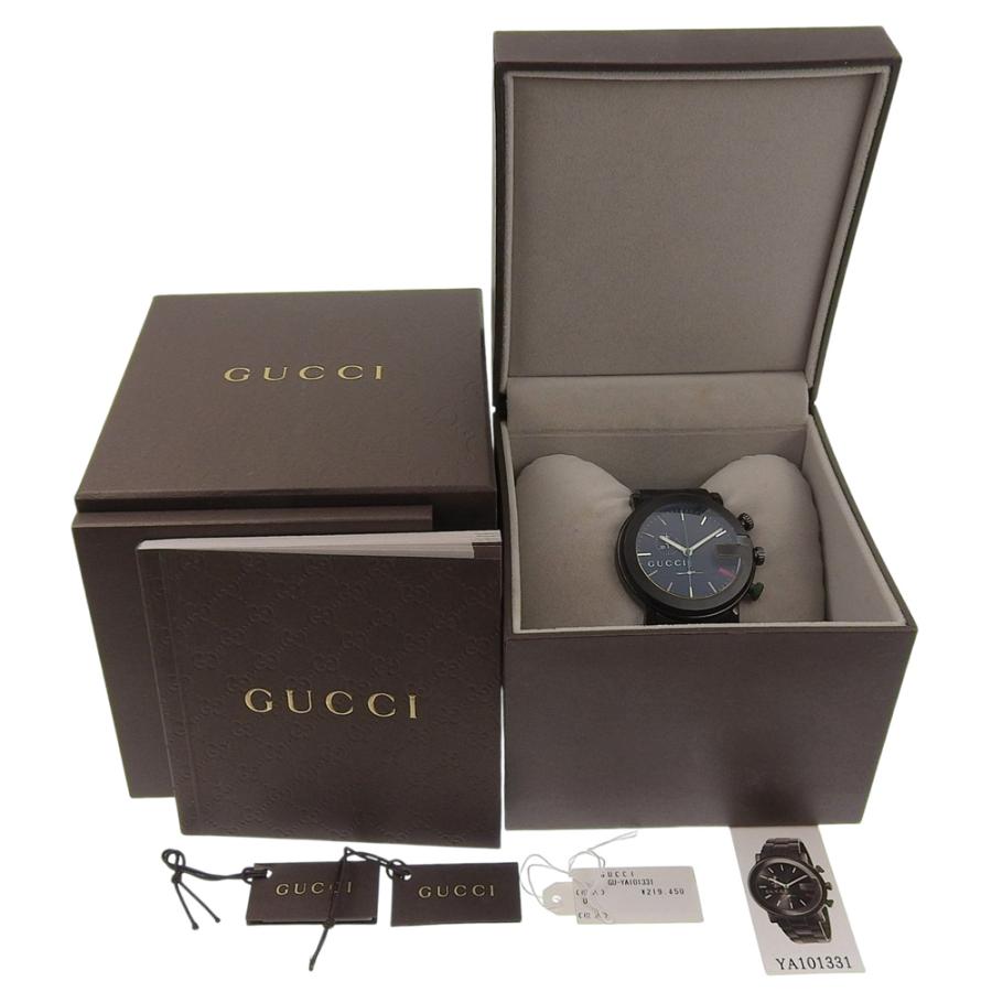 GUCCI（グッチ） Gクロノ 101M 腕時計 SS ブラック クオーツ クロノ