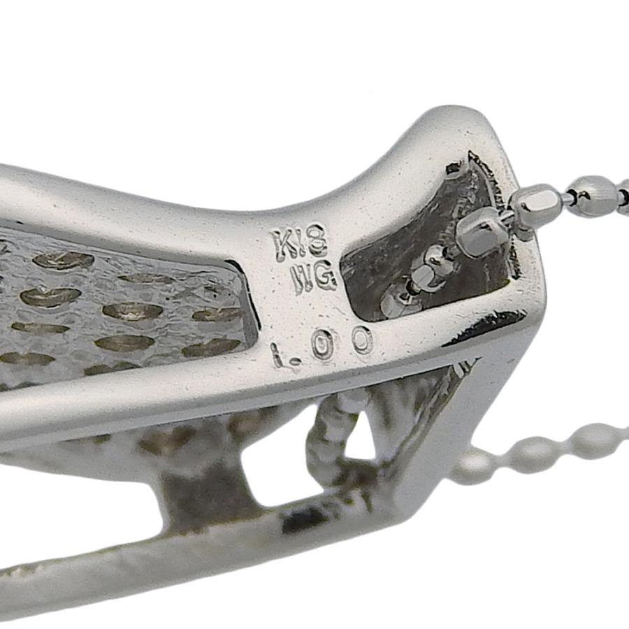 1.00 ネックレス K18WG×ダイヤモンド 約5.0g レディース【S122525436 