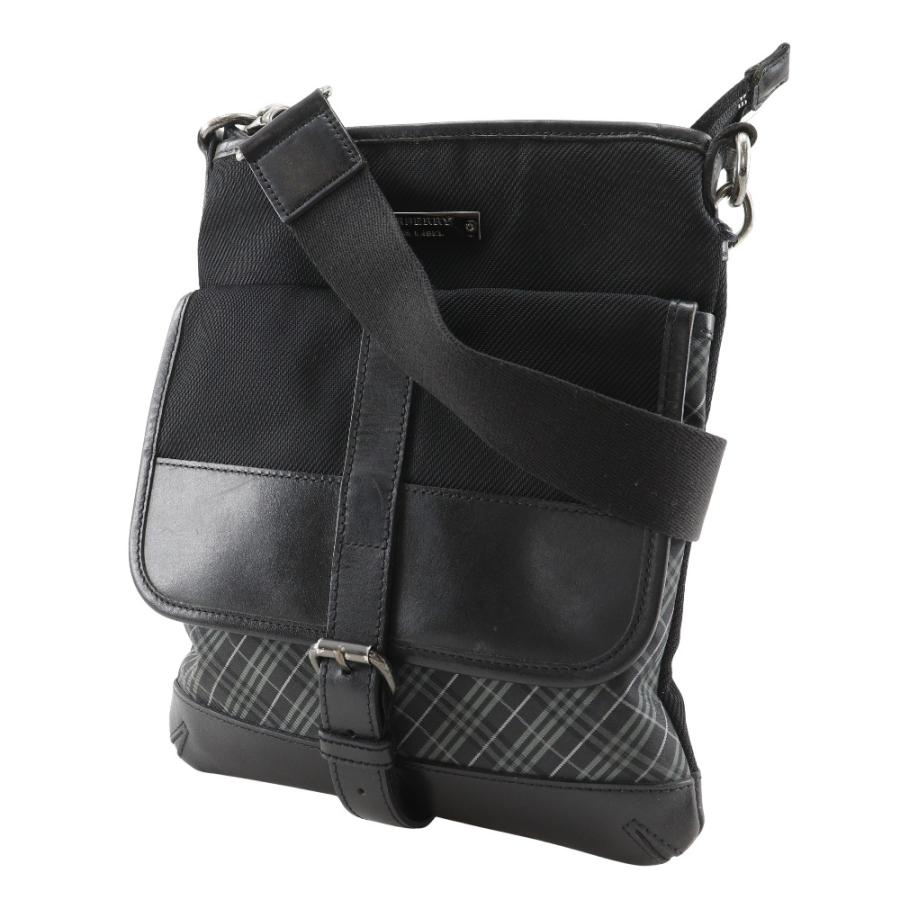 BURBERRY BLACK LABEL ノバチェック ショルダーバッグ 黒 BURBERRY