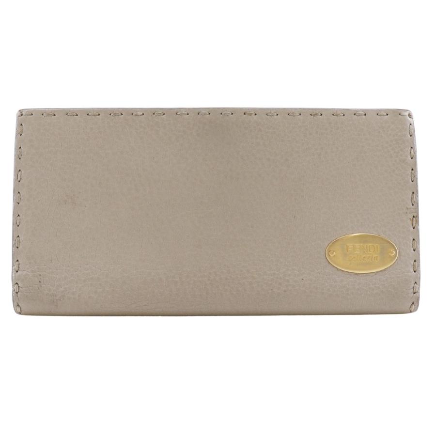 【FENDI】フェンディ セレリア Wホック2つ折り 8M0144 レザー グレー レディース 長財布 FENDI（フェンディ） セレリア Wホック2つ折り 8M0144 長財布 レザー