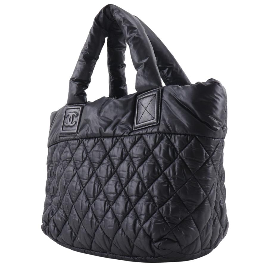 CHANEL シャネル コココクーン スモールトート リバーシブル A48610 ハンドバッグ ナイロン 黒 レディース【S142425983】中古の画像