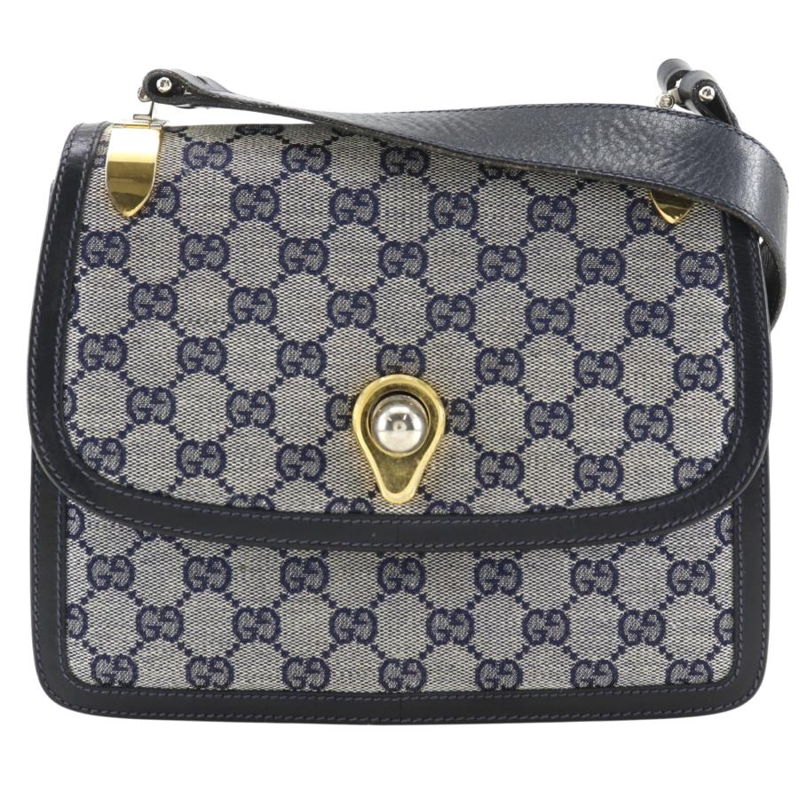 【極美品】オールドグッチ マイクロGG GGキャンバス ボストンバッグ ネイビー GUCCI（グッチ） オールドグッチ ヴィンテージ ショルダーバッグ GG