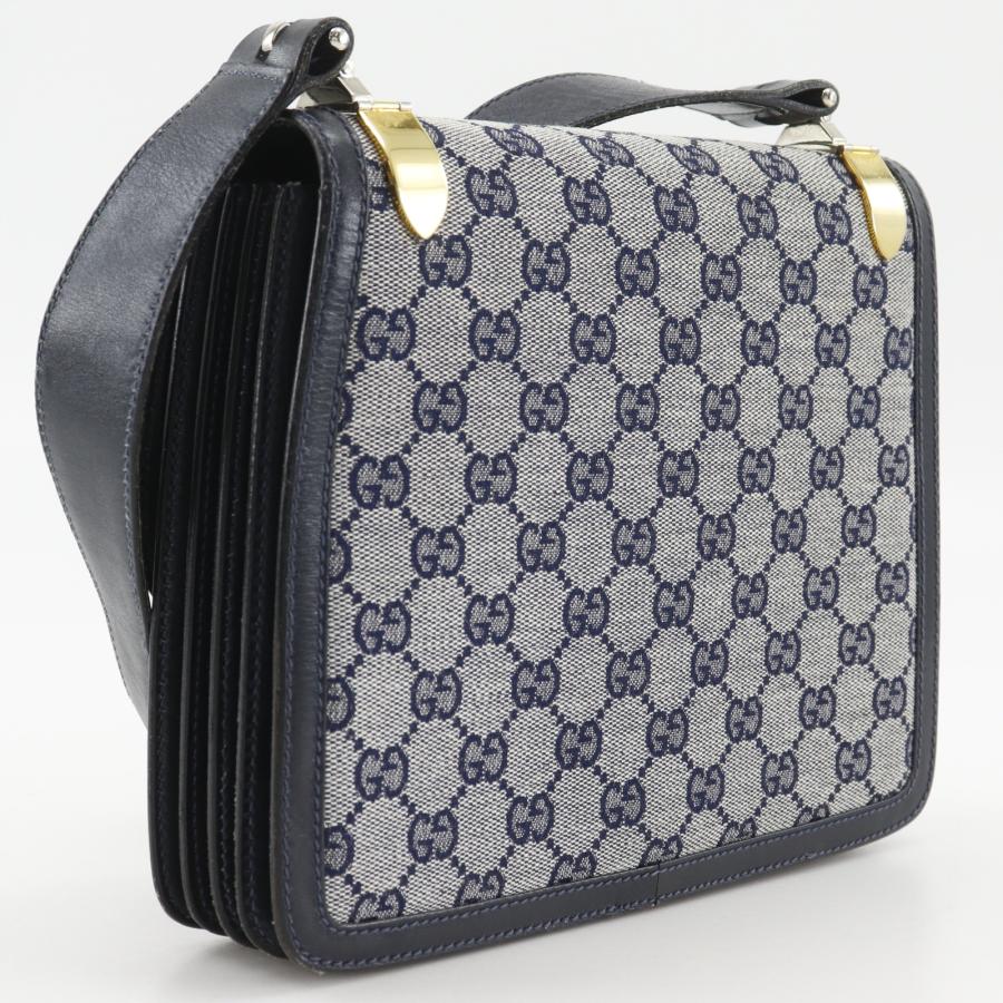 【美品】GUCCI オールドグッチ　ネイビー　ケース　キャンバス　GG総柄 GUCCI（グッチ） オールドグッチ ヴィンテージ ショルダーバッグ GG