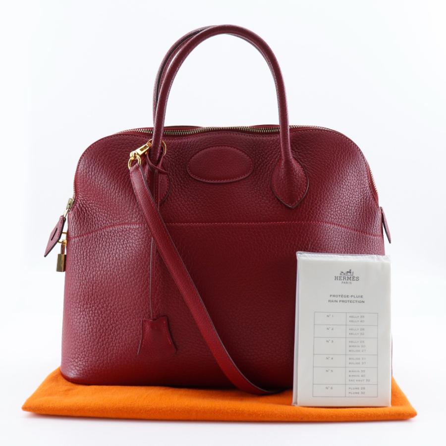 HERMES（エルメス） ボリード35 □O ハンドバッグ アルデンヌ 赤