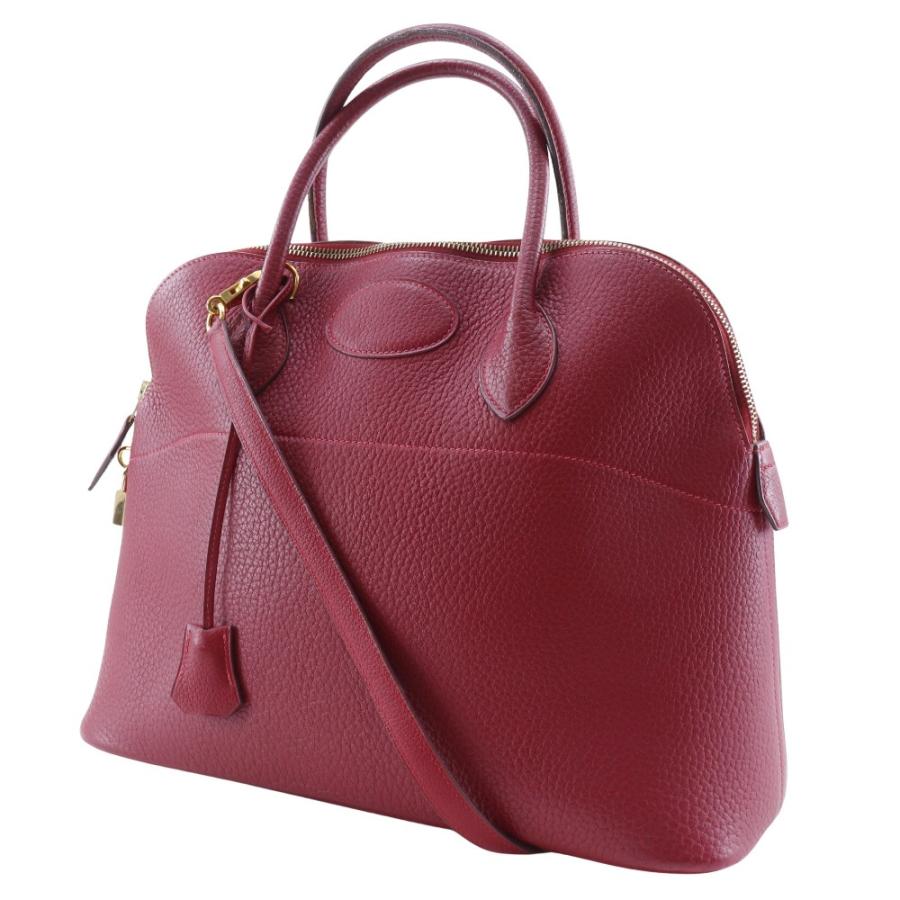 HERMES（エルメス） ボリード35 □O ハンドバッグ アルデンヌ 赤