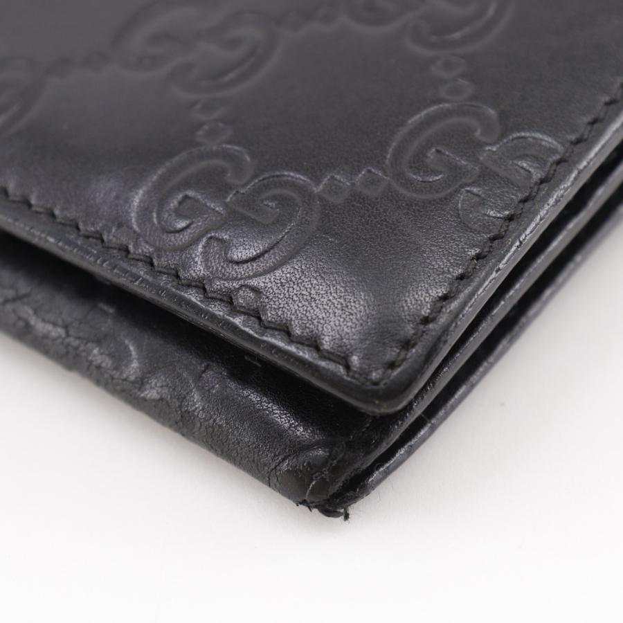 GUCCI グッチ GG 146229 長財布 シマレザー 黒 ユニセックス