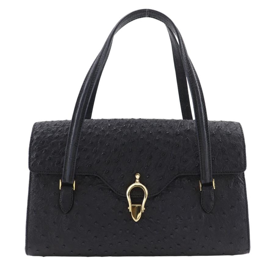 BALLY バリー オーストリッチ 黒 トートバッグ レディース 【中古】 Bally（バリー） トートバッグ オーストリッチ 黒 レディース