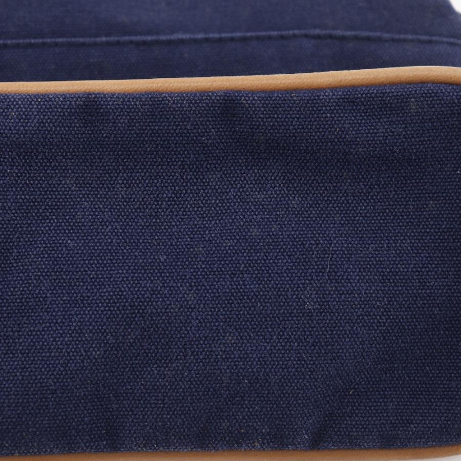 HERMES エルメス ボリードポーチ25 ポーチ コットンキャンバス 紺 ユニ