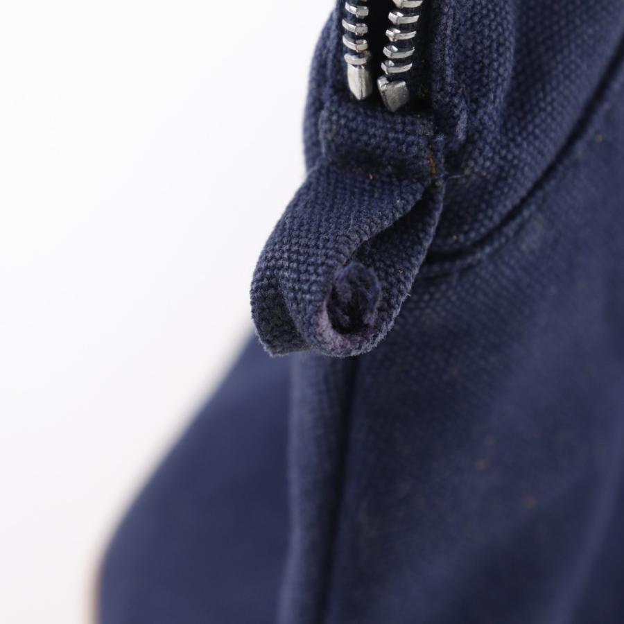 HERMES エルメス ボリードポーチ25 ポーチ コットンキャンバス 紺 ユニ  