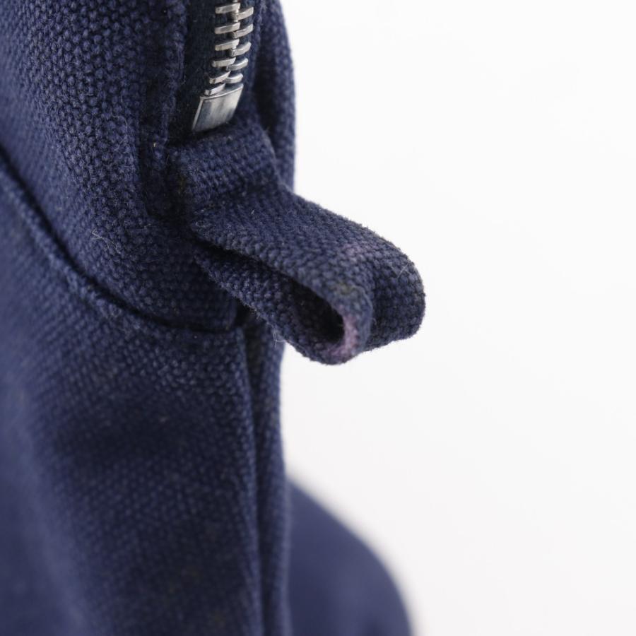 HERMES エルメス ボリードポーチ25 ポーチ コットンキャンバス 紺 ユニ  