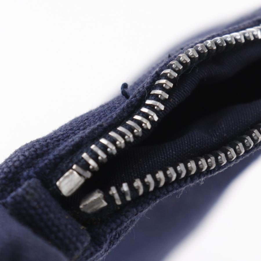 HERMES エルメス ボリードポーチ25 ポーチ コットンキャンバス 紺 ユニ  