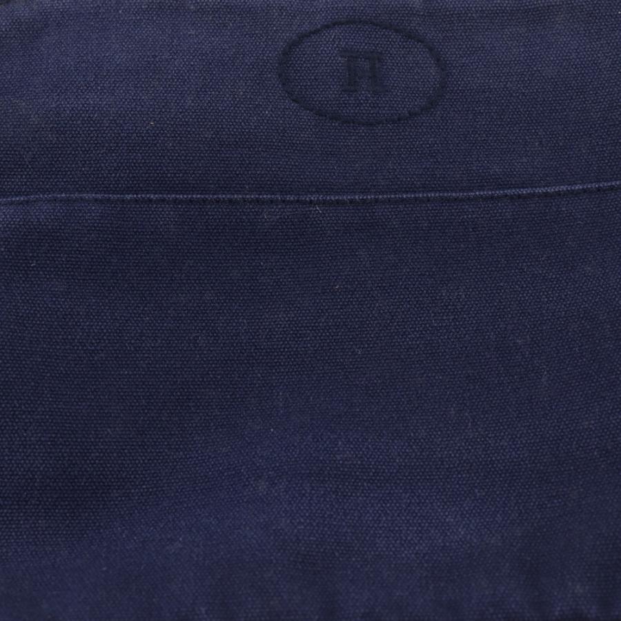 HERMES エルメス ボリードポーチ25 ポーチ コットンキャンバス 紺 ユニ  