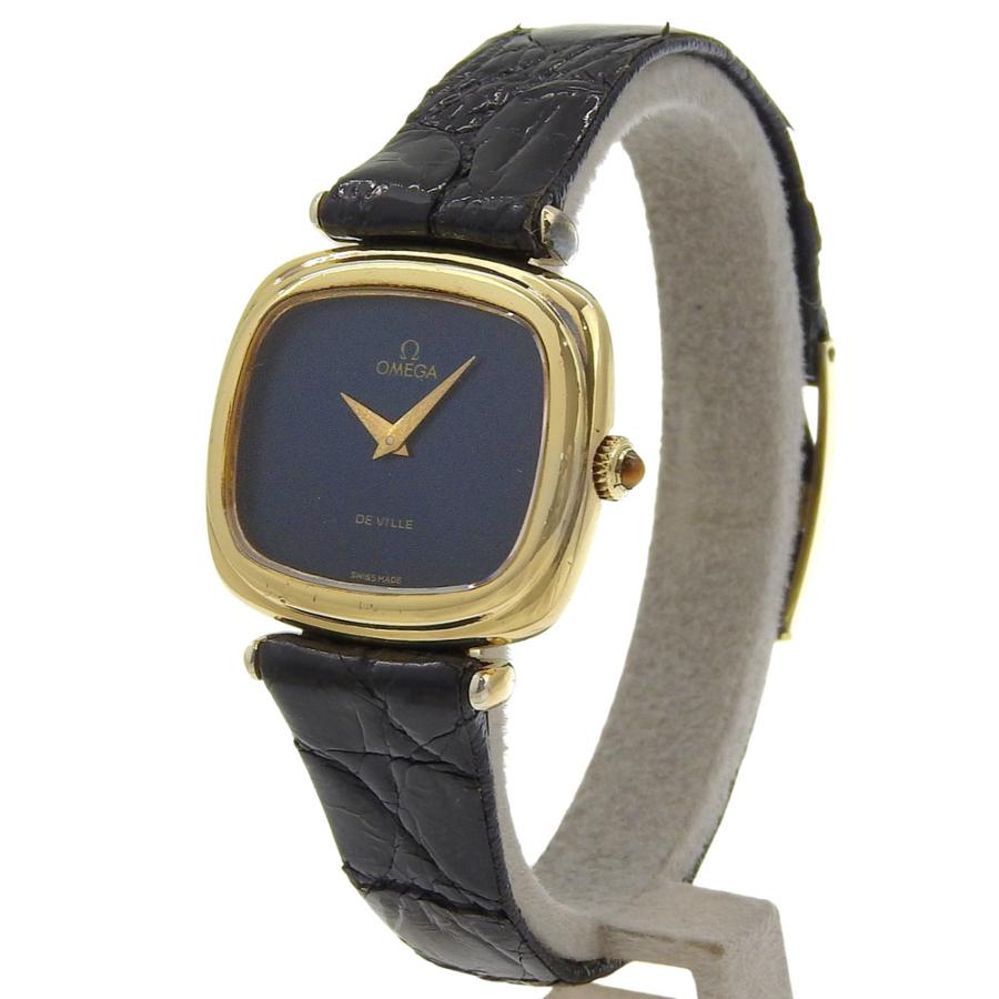 OMEGA（オメガ） デビル 39.305.087 腕時計 金メッキ 黒 手巻き 