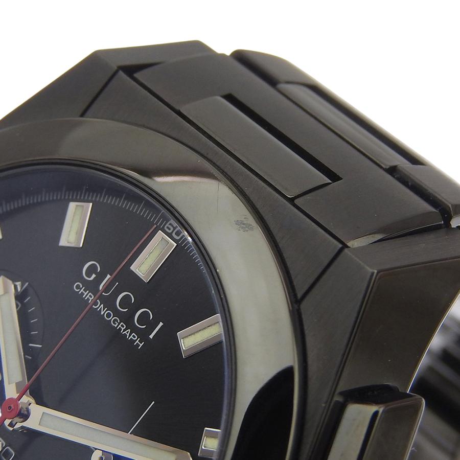 GUCCI（グッチ） パンテオン 115.2 腕時計 SS 黒 クオーツ クロノ 