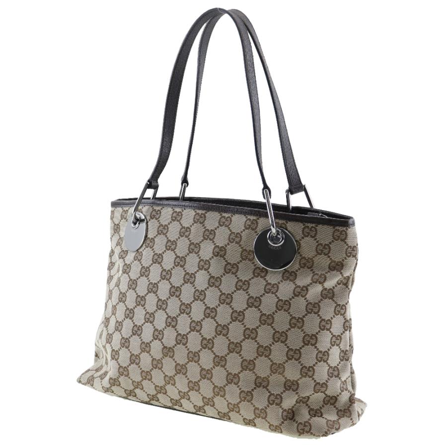 GUCCI グッチ 120837 トートバッグ GGキャンバス 茶 レディース 
