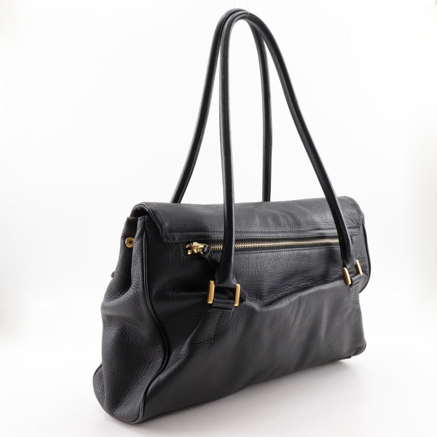 Paul Smith ポール・スミス Nハンティング PWN150 トートバッグ レザー 黒 レディース【S211124663】中古
