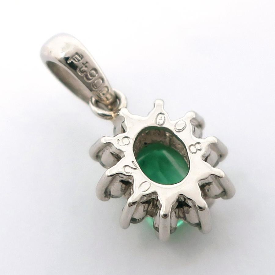 0.26 0.08 ペンダントトップ Pt900プラチナ×エメラルド×ダイヤモンド  
