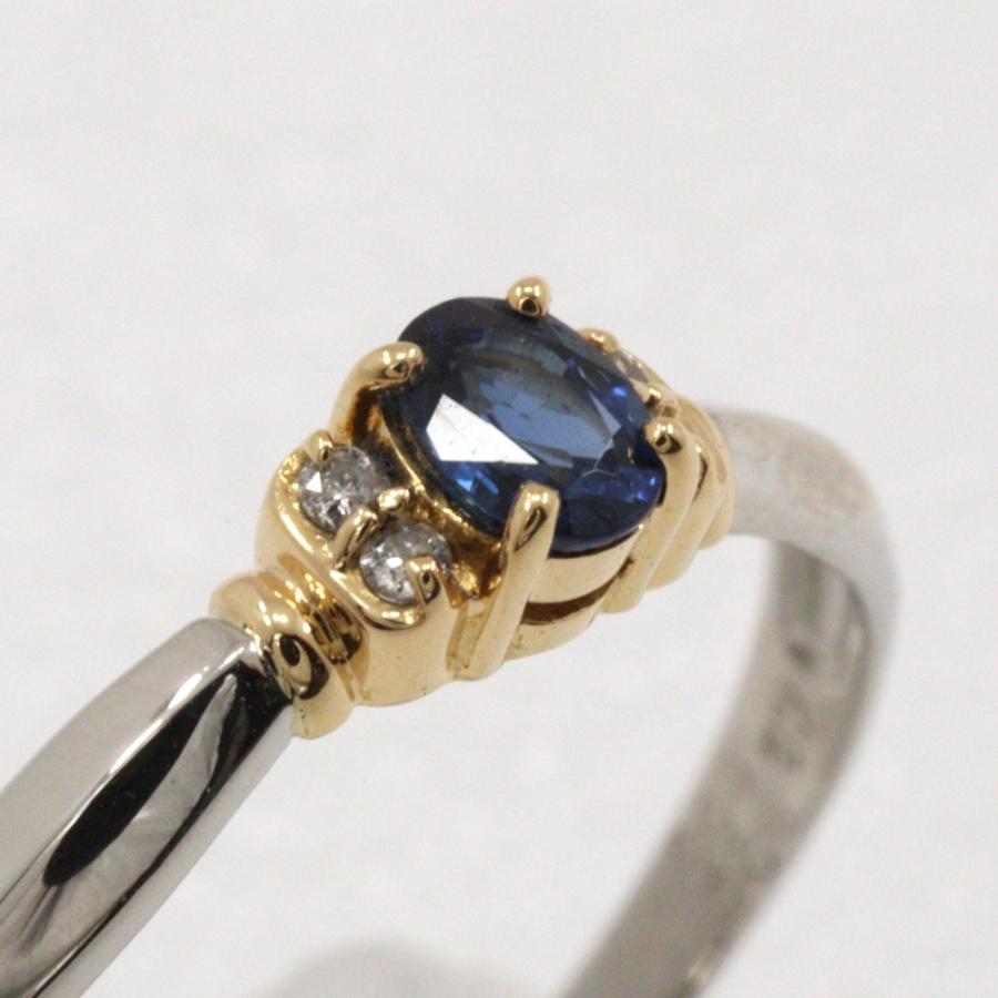 0.23 0.03 リング・指輪 Pt900プラチナ×K18YG×サファイア/ダイヤモンド  