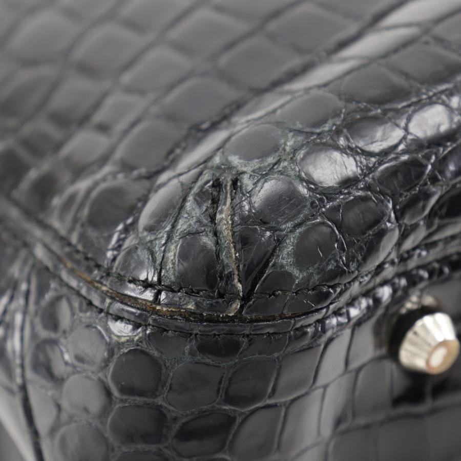 クロコダイル黒ハンドバッグJRAマーク JRAマーク ハンドバッグ クロコダイル 黒 レディース【S220524864