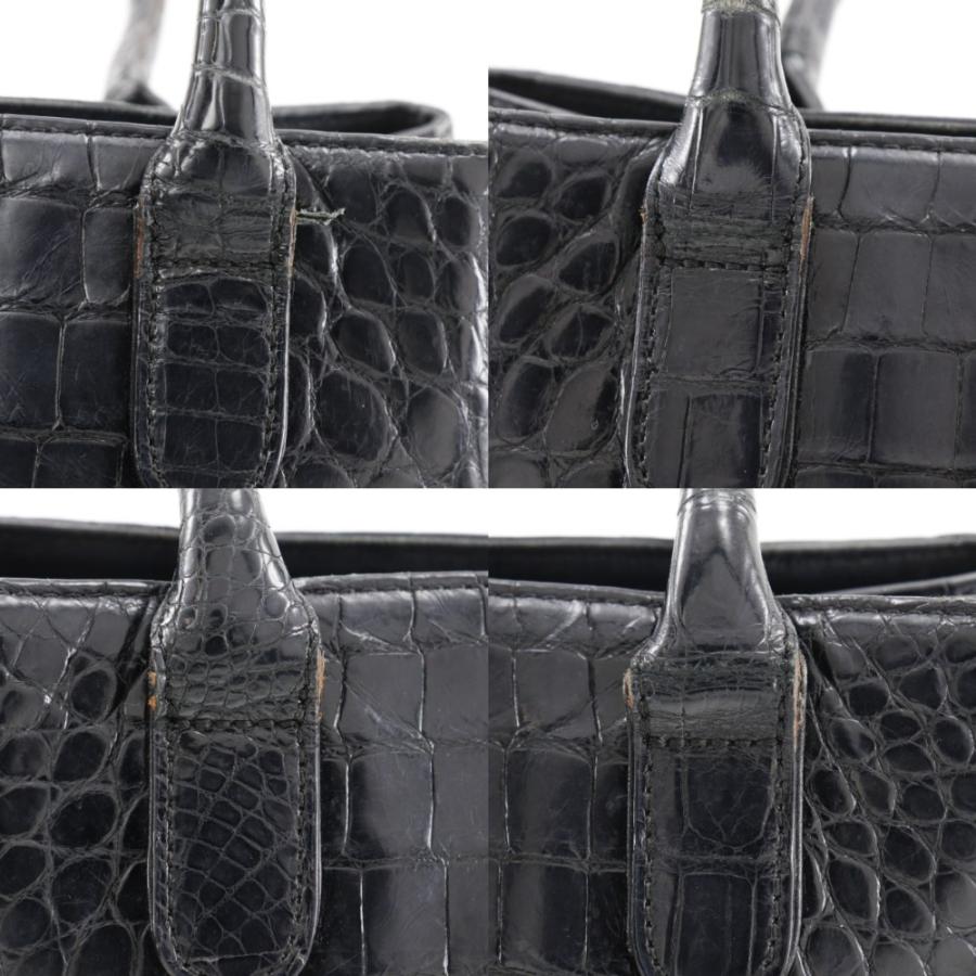 クロコダイル黒ハンドバッグJRAマーク JRAマーク ハンドバッグ クロコダイル 黒 レディース【S220524864