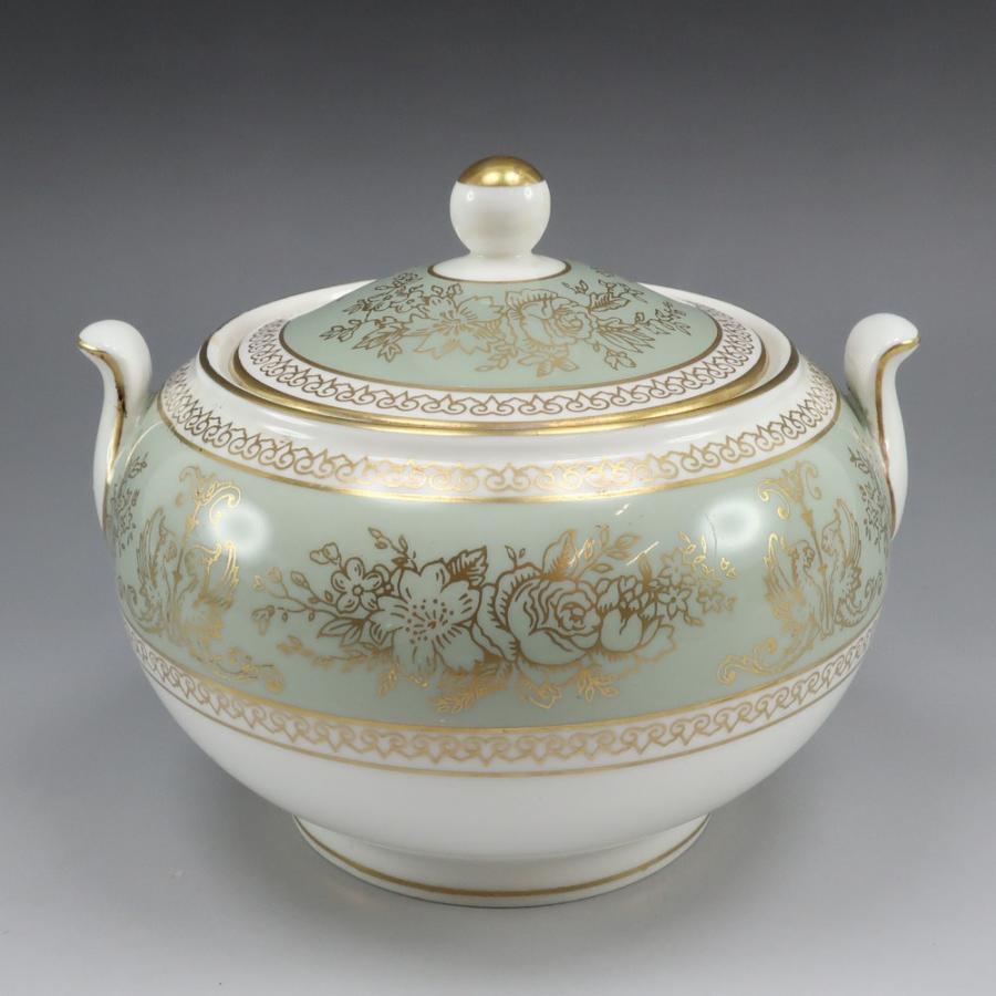 Wedgwood ウェッジウッド GOLD COLUMBIA ( SAGE GREEN ) シュガーポット 食器 _【S221225660】中古の画像