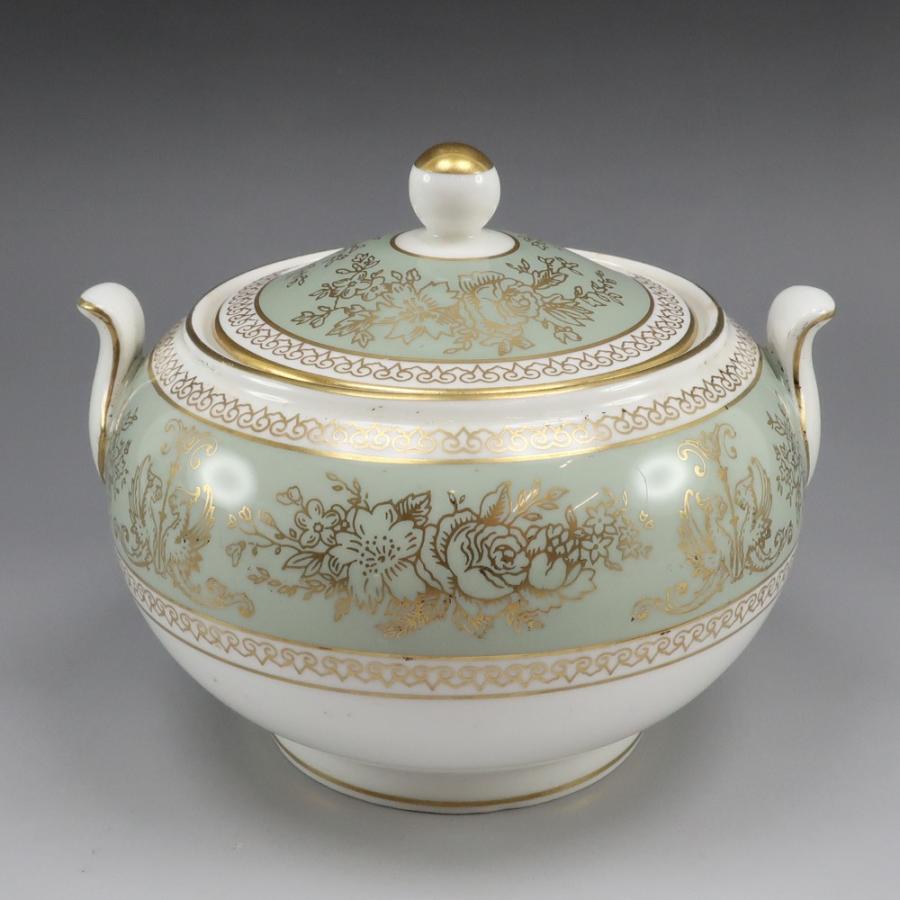 Wedgwood ウェッジウッド GOLD COLUMBIA ( SAGE GREEN ) シュガーポット 食器 _【S221225660】中古の画像