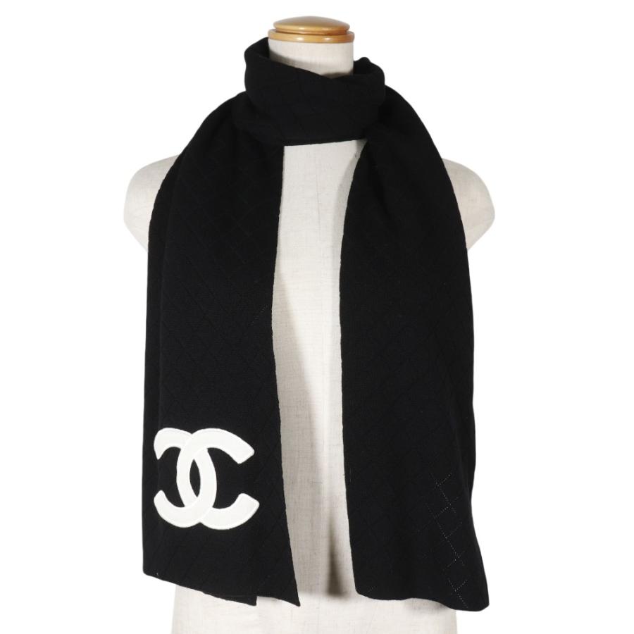 CHANEL シャネル カンボンライン　 05A P26637V01969 マフラー ウール 黒 レディース【W132726250】中古の画像