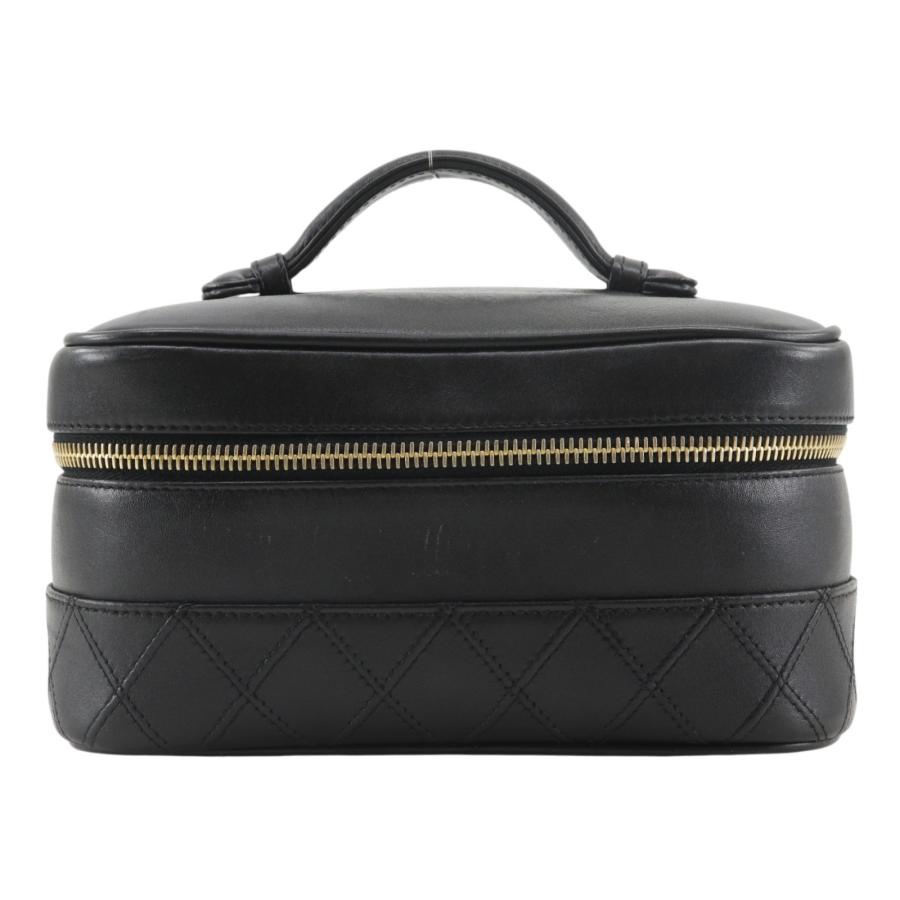 CHANEL（シャネル） ビコローレ ポーチ バニティ カーフ 黒 レディース