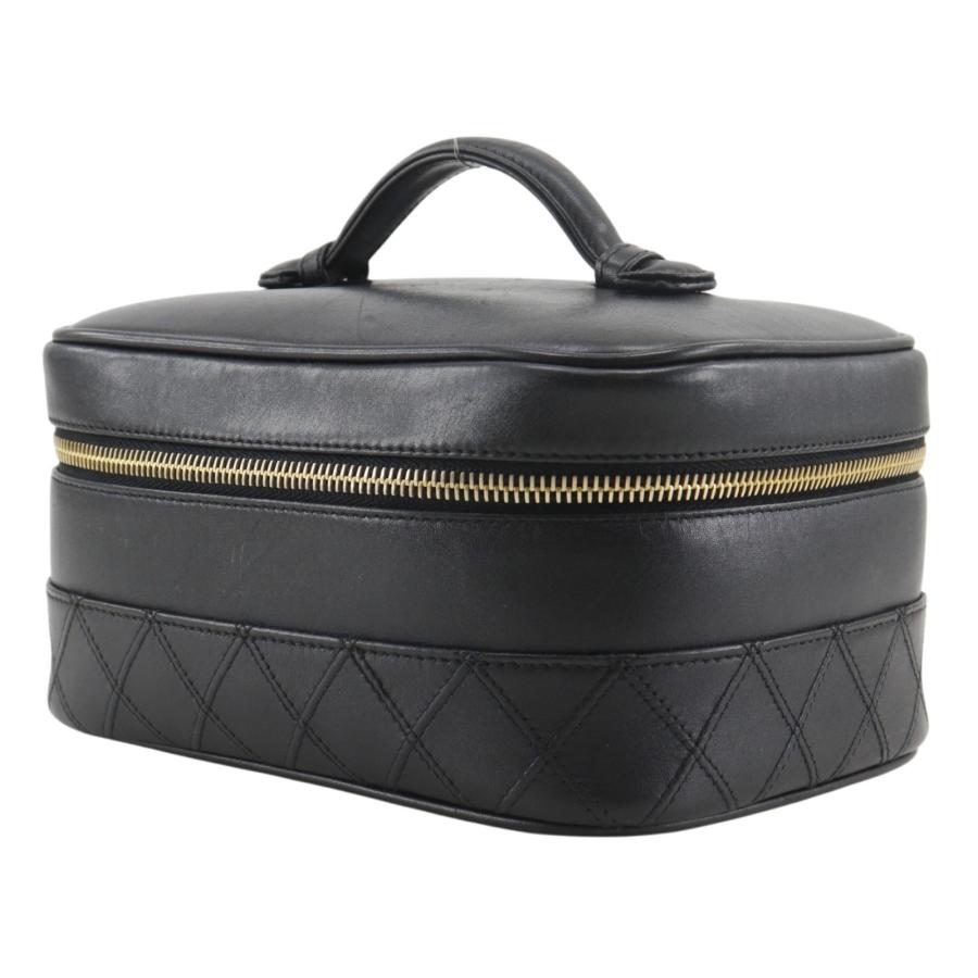 CHANEL（シャネル） ビコローレ ポーチ バニティ カーフ 黒 レディース 