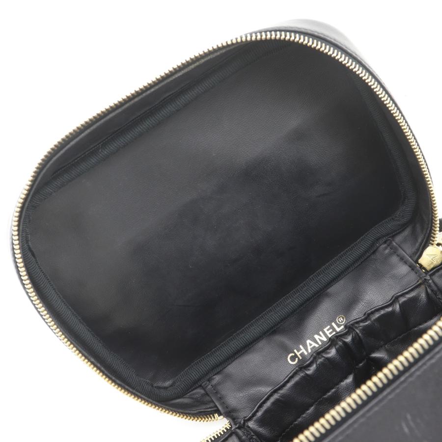 CHANEL（シャネル） ビコローレ ポーチ バニティ カーフ 黒 レディース