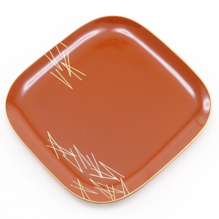 ZOUHIKO 象彦 銘々盆 菓子皿 さび朱 松葉蒔絵 5枚セット 食器 _