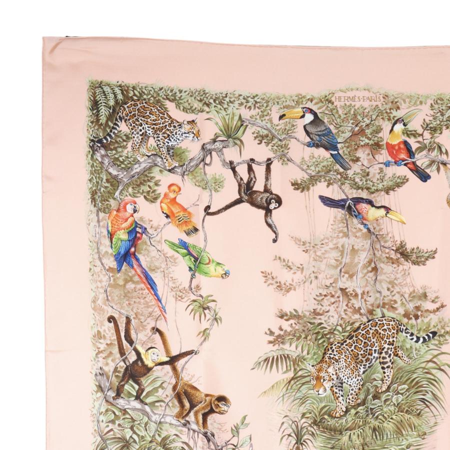 HERMES（エルメス） カレ90 EQUATEUR 赤道直下 スカーフ シルク ピンク 