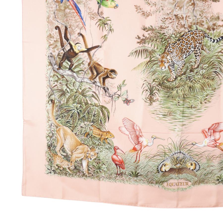 エルメス　HERMES カレ90 EQUATEUR 赤道　ピンク HERMES（エルメス） カレ90 EQUATEUR 赤道直下 スカーフ シルク ピンク