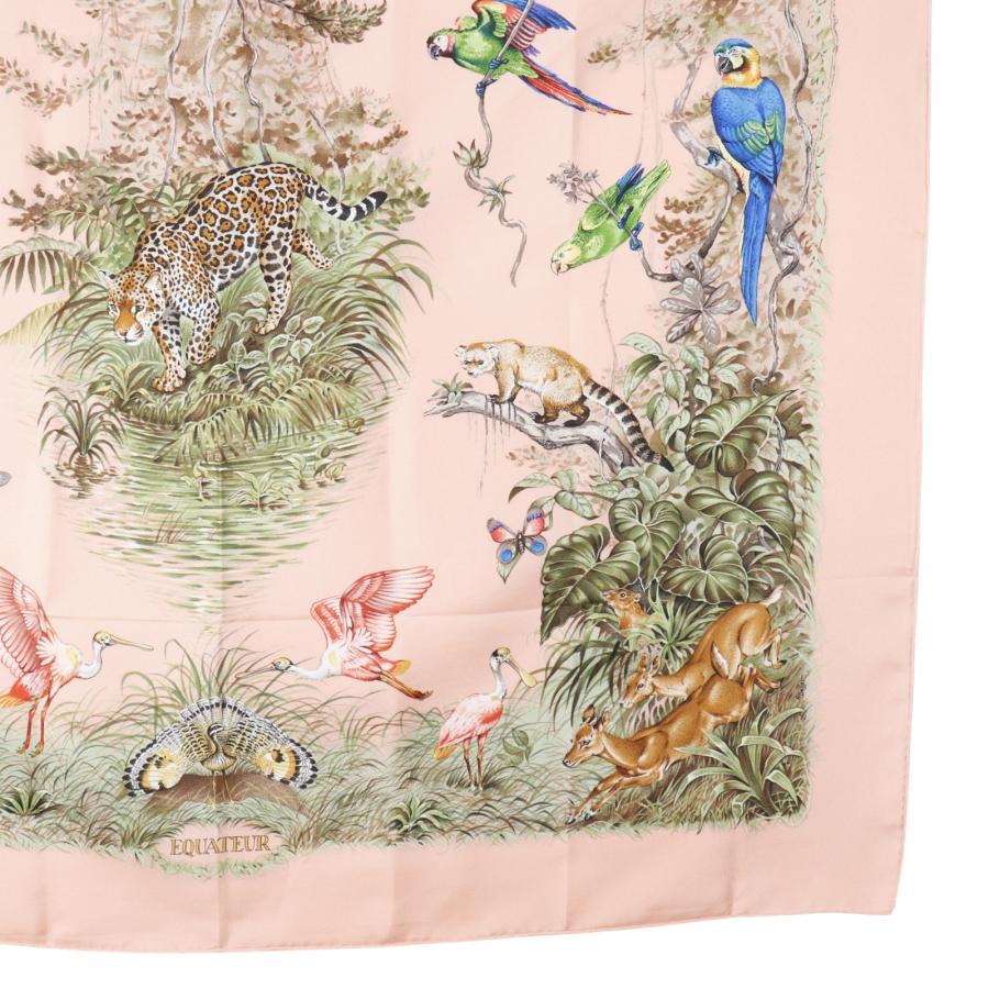 HERMES（エルメス） カレ90 EQUATEUR 赤道直下 スカーフ シルク ピンク 