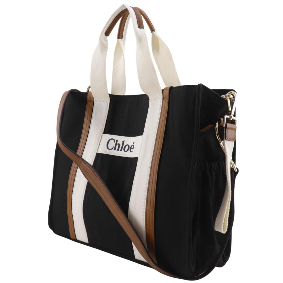 Chloé キャンバス マザーズバッグ 黒 売り切り Chloe（クロエ） マザーズバッグ 2WAYショルダー トートバッグ