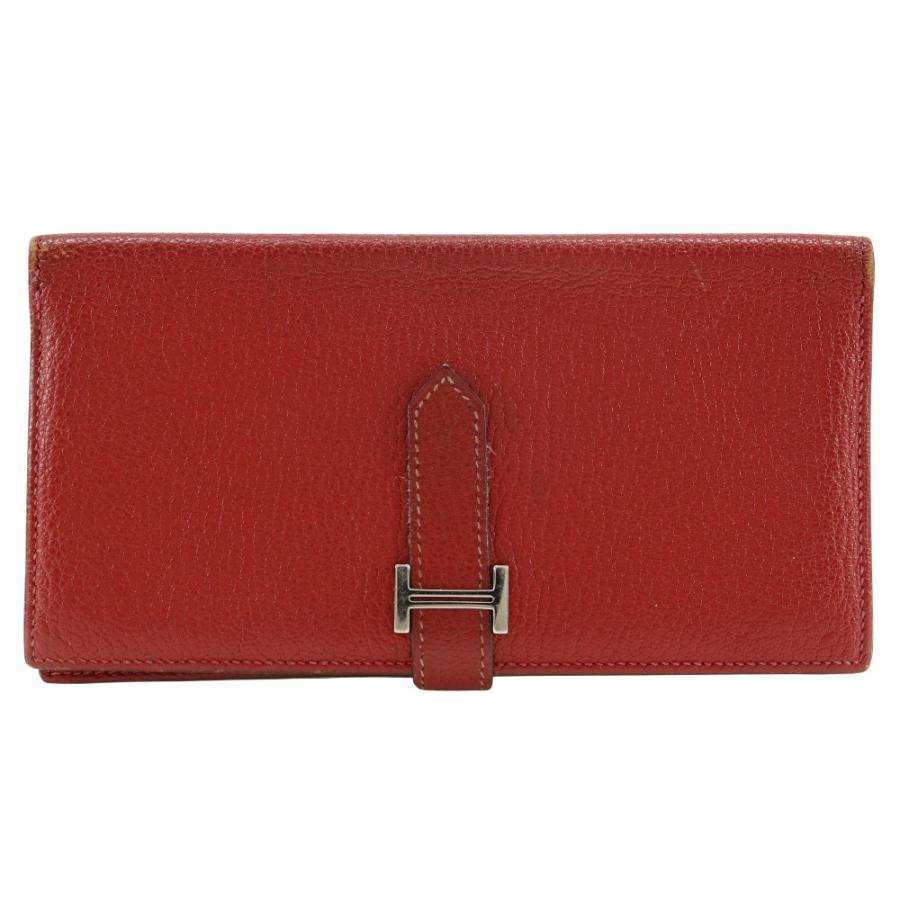 【HERMES】エルメス ベアンスフレ 赤 □K レディース 二つ折り財布 HERMES（エルメス） ベアンスフレ □K 二つ折り財布 赤 レディース