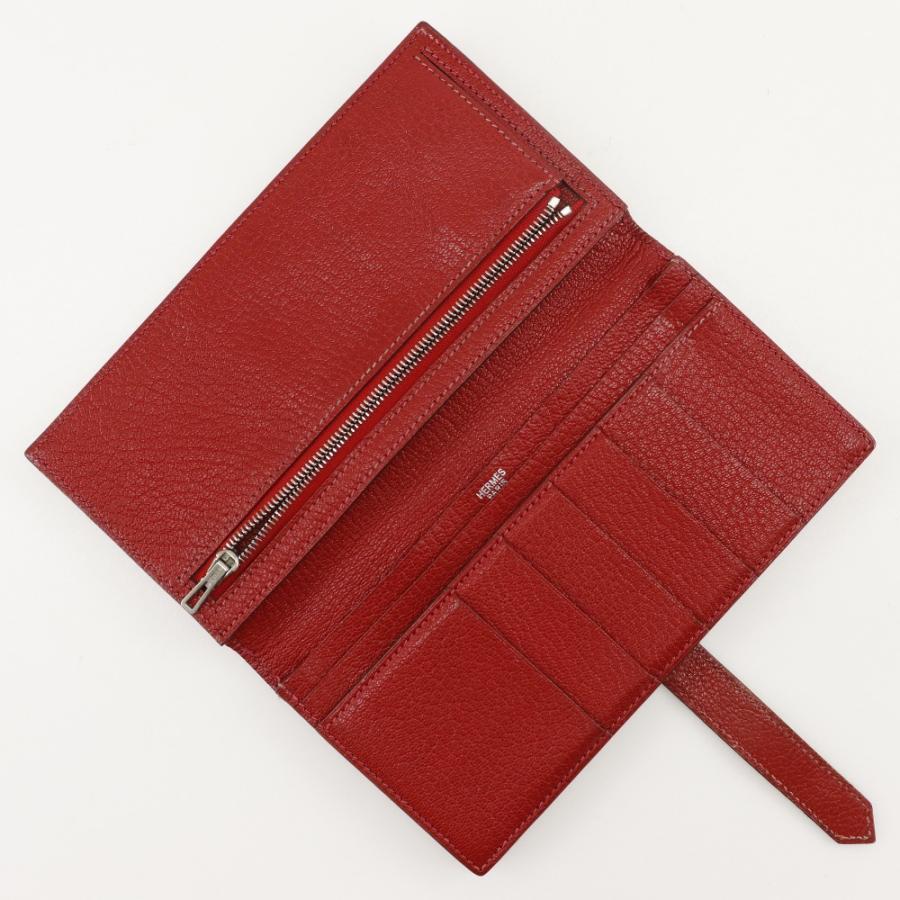 【HERMES】エルメス ベアンスフレ 赤 □K レディース 二つ折り財布 HERMES（エルメス） ベアンスフレ □K 二つ折り財布 赤 レディース