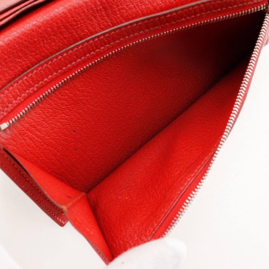 HERMES（エルメス） ベアンスフレ □K 二つ折り財布 赤 レディース