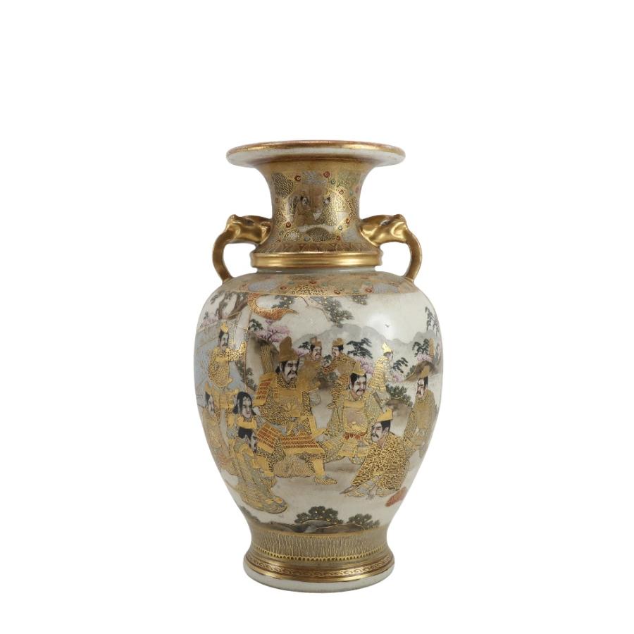 薩摩焼 金襴手武将美人図花生 骨董品 陶磁器 ユニセックス【W172925640