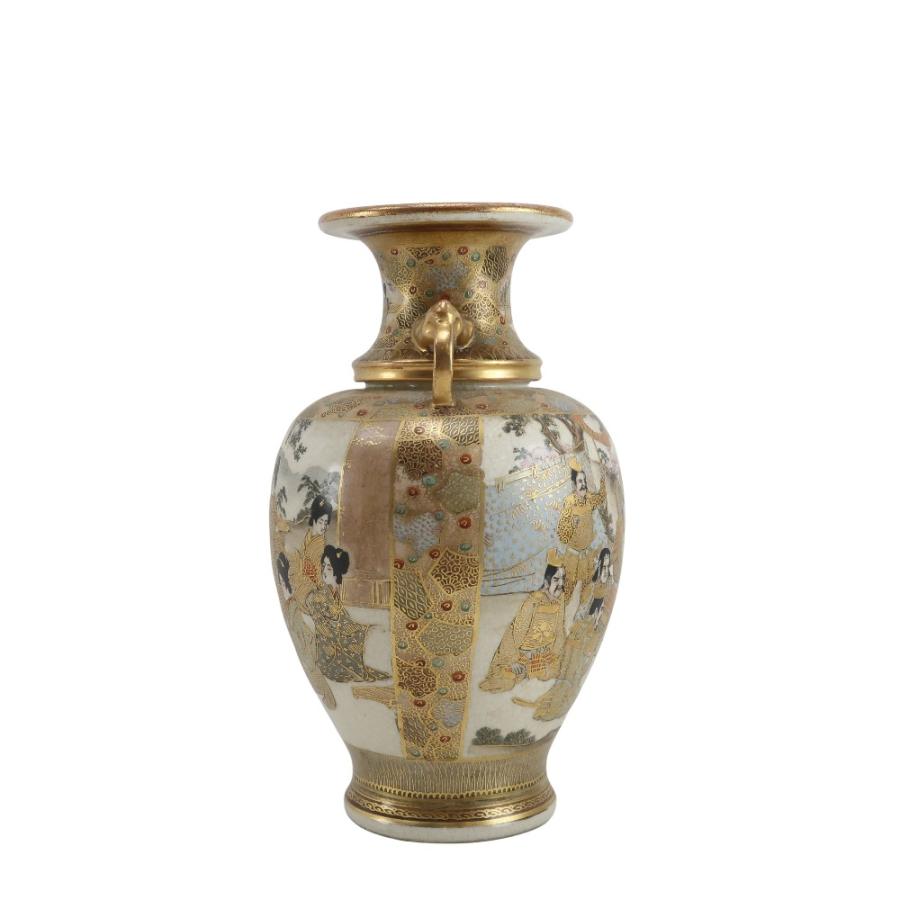 豪華絢爛　薩摩焼　金襴手遊女図 卵型置物 床飾物 古美術品 明治期 白薩摩 金襴手 人物文 蓋物 盛上金彩 細密画 割れなし