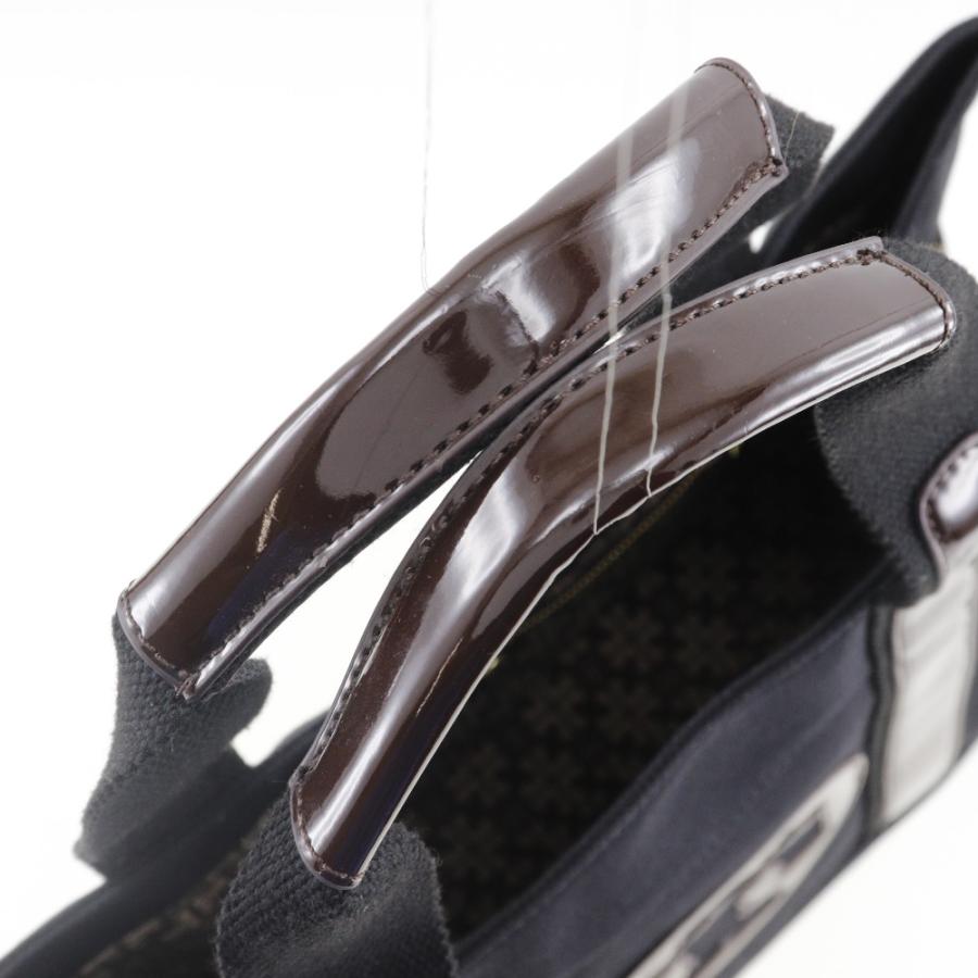 TORY BURCH Tory Burch トリーバーチ トートバッグ コットン×エナメル  