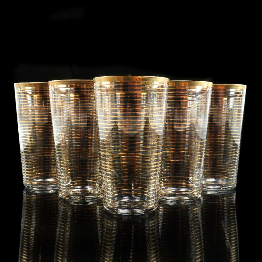 バカラ（Baccarat） オールドバカラ 金線文グラス 5客 食器 ガラス _