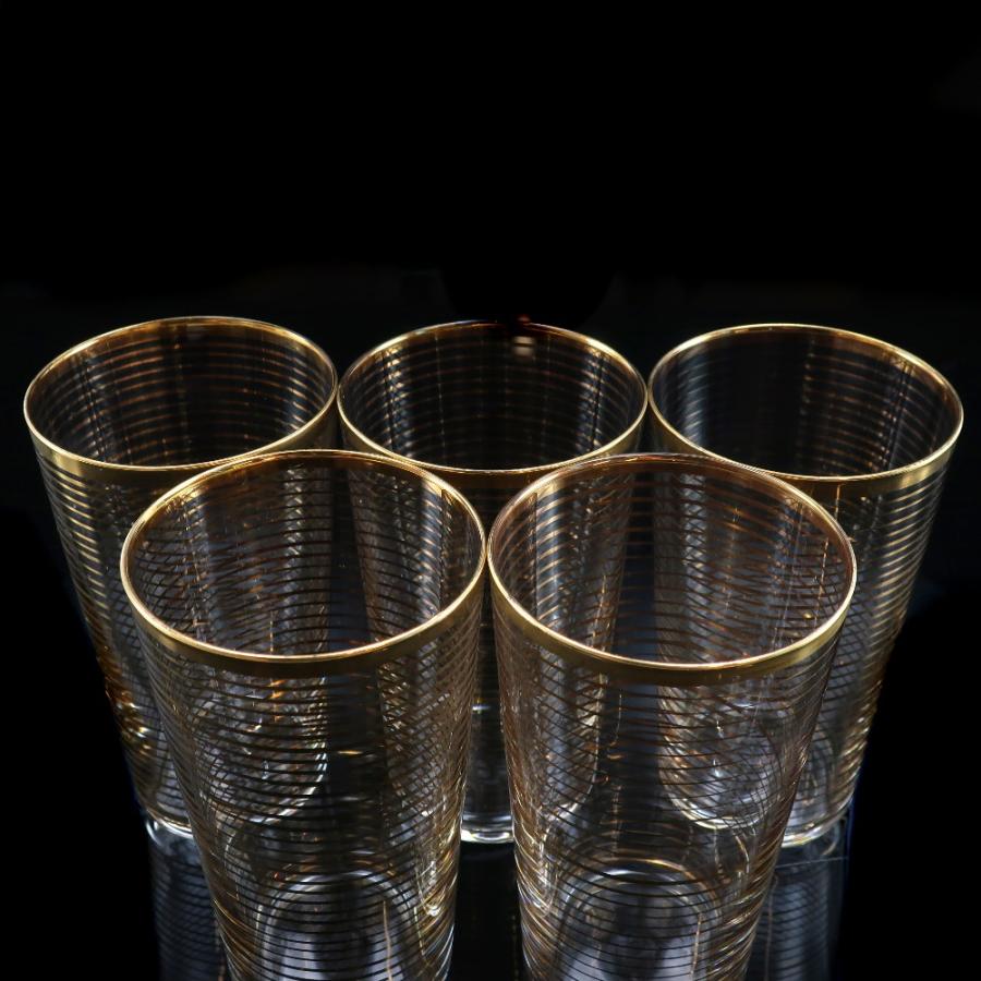 【洋食器】オールドバカラ風　金線ガラスコップ バカラ（Baccarat） オールドバカラ 金線文グラス 5客 食器 ガラス _