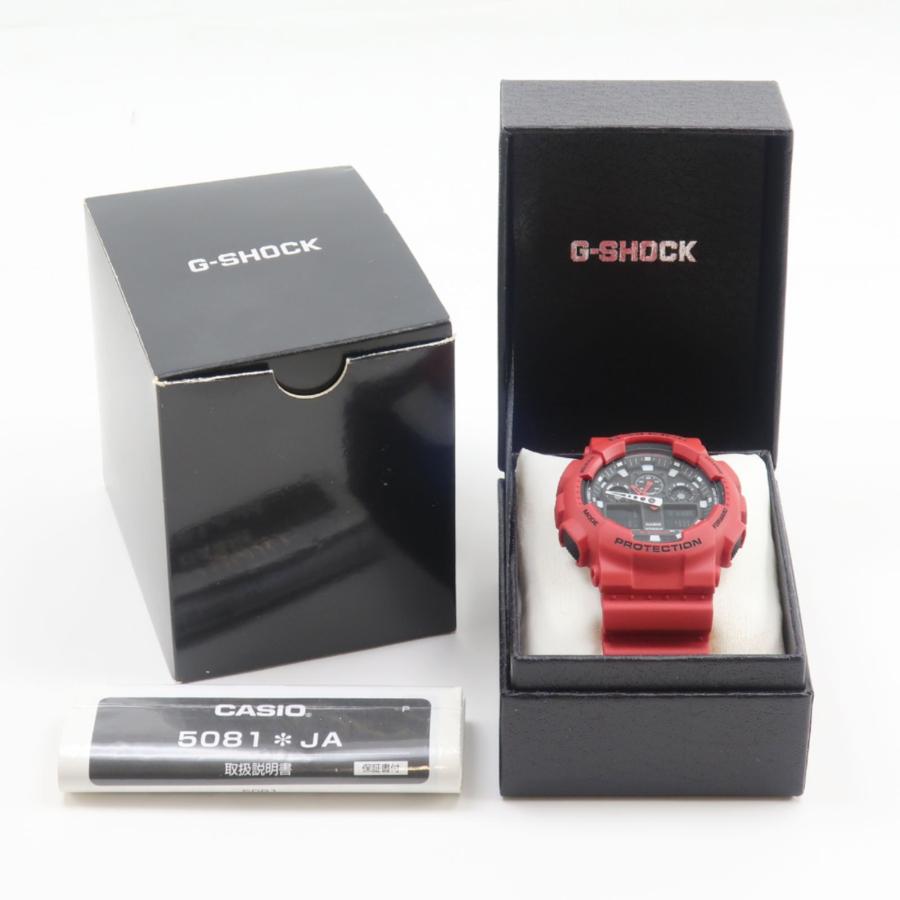 新品未使用 G-SHOCK GA-100B レッド ブラック 箱付き CASIO（カシオ） G-SHOCK Gショック GA-100B-4AJF 腕時計 樹脂系 赤