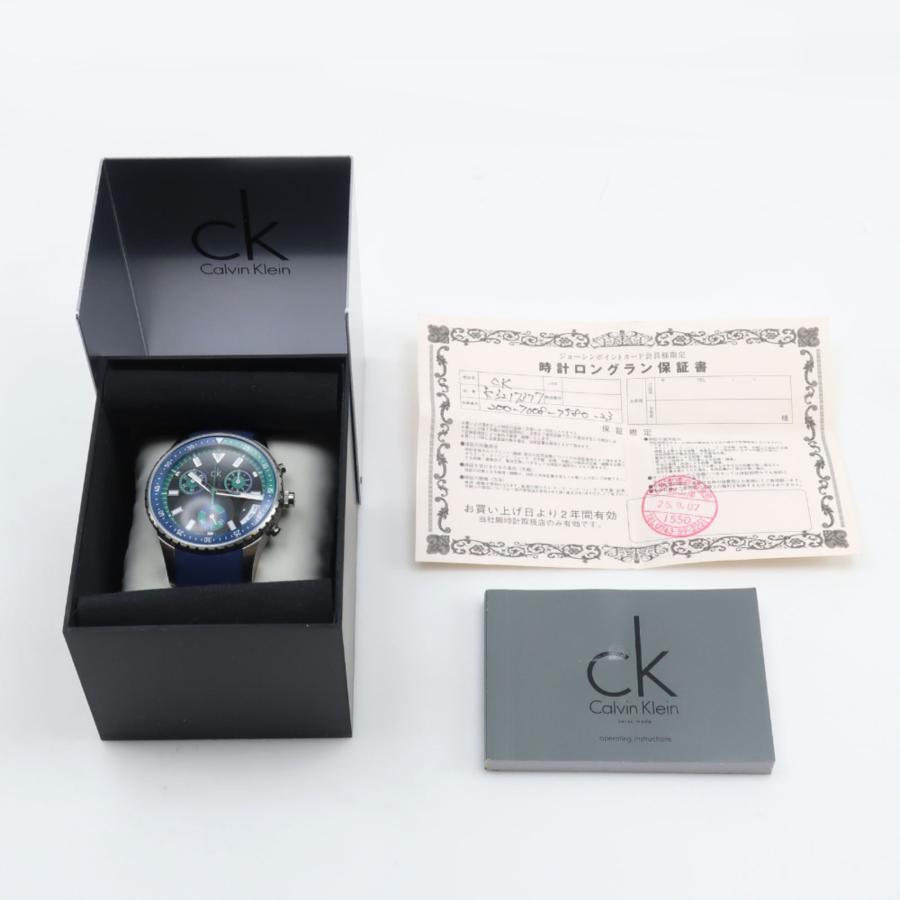 【美品】  カルバンクライン 腕時計 クオーツ式 文字盤ネイビー K2G2G1　【中古】 Calvin Klein カルバンクライン 腕時計 メンズ クオーツ ブランド
