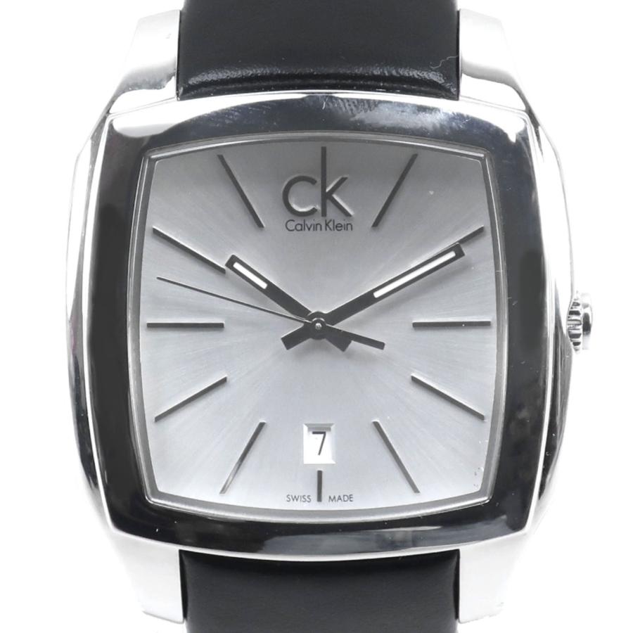 Calvin Klein カルバンクライン K2K211 腕時計 SS×レザー シルバー/黒 