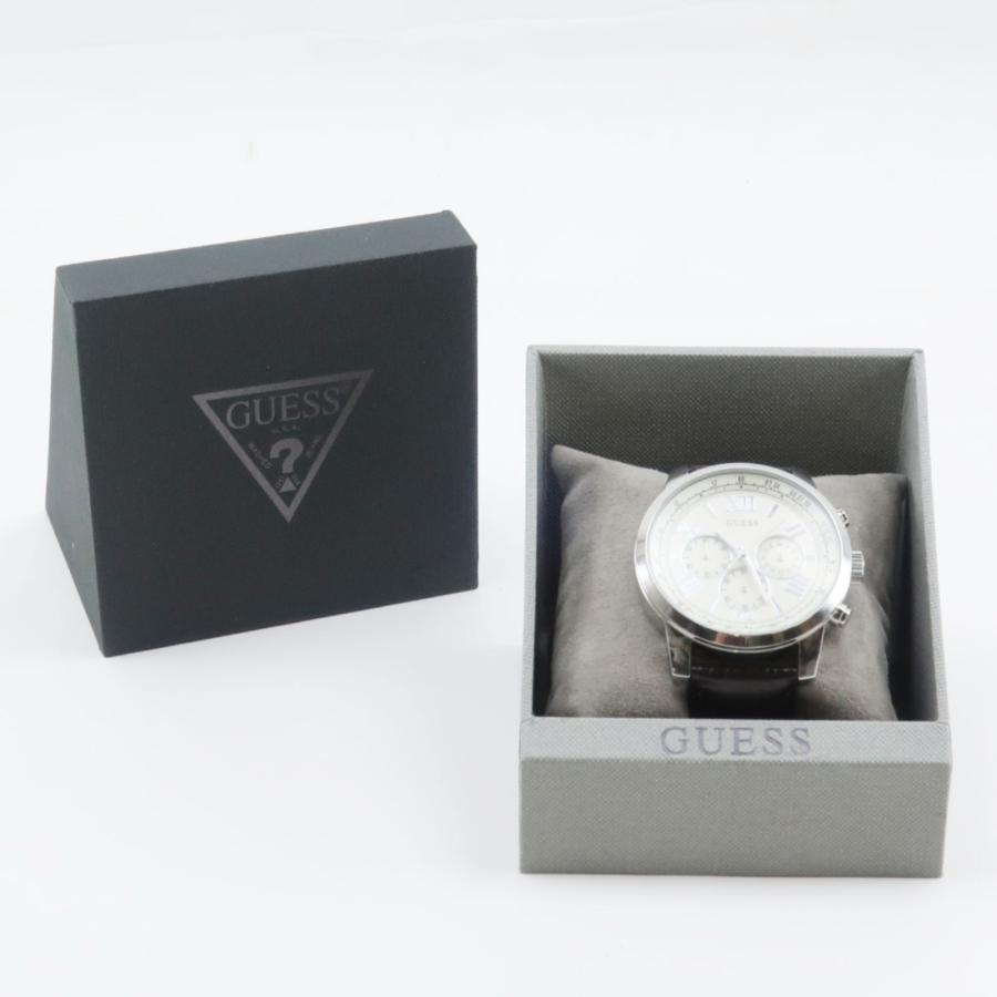 GUESS（ゲス） HORIZON ホライズン W0380G2 腕時計 SS×レザー シルバー 